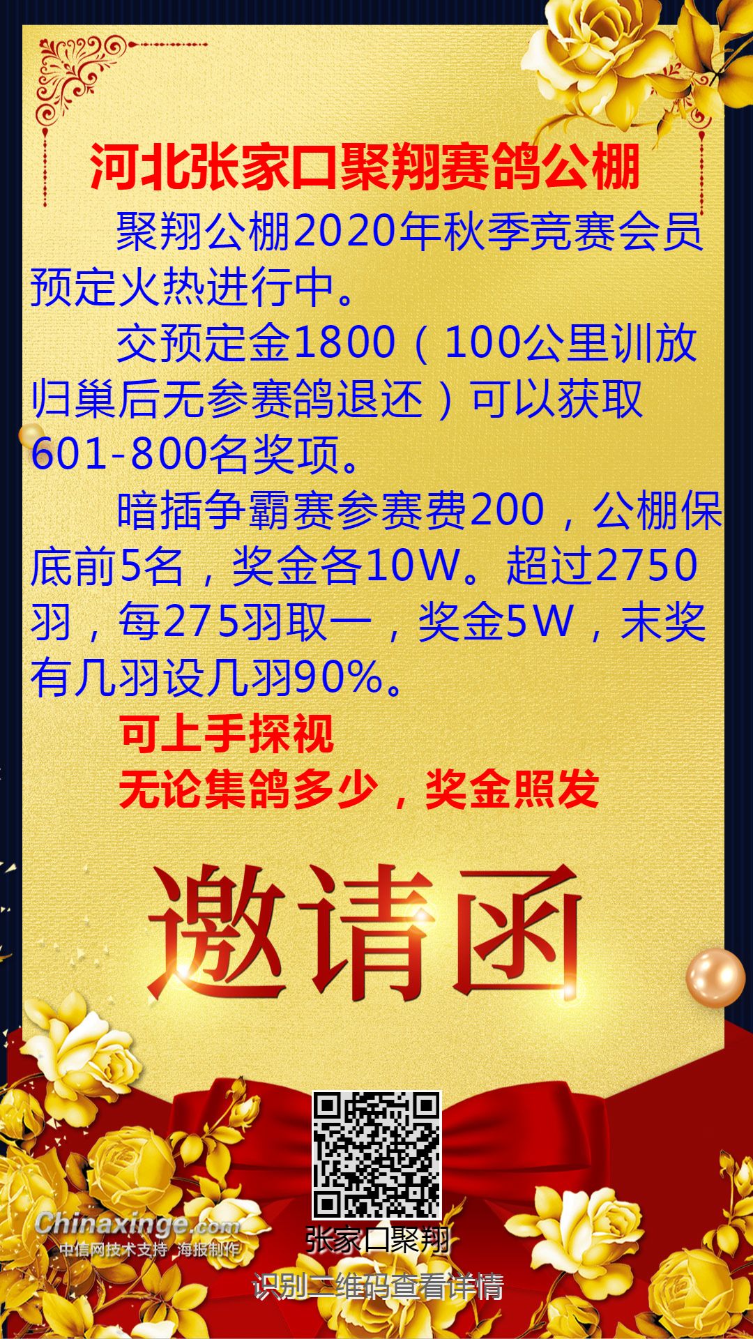 河北张家口聚翔国际赛鸽公棚